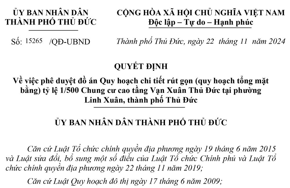 GIẤY PHÉP PHÊ DUYỆT 1/500 CỦA DỰ ÁN HAPPY ONE A